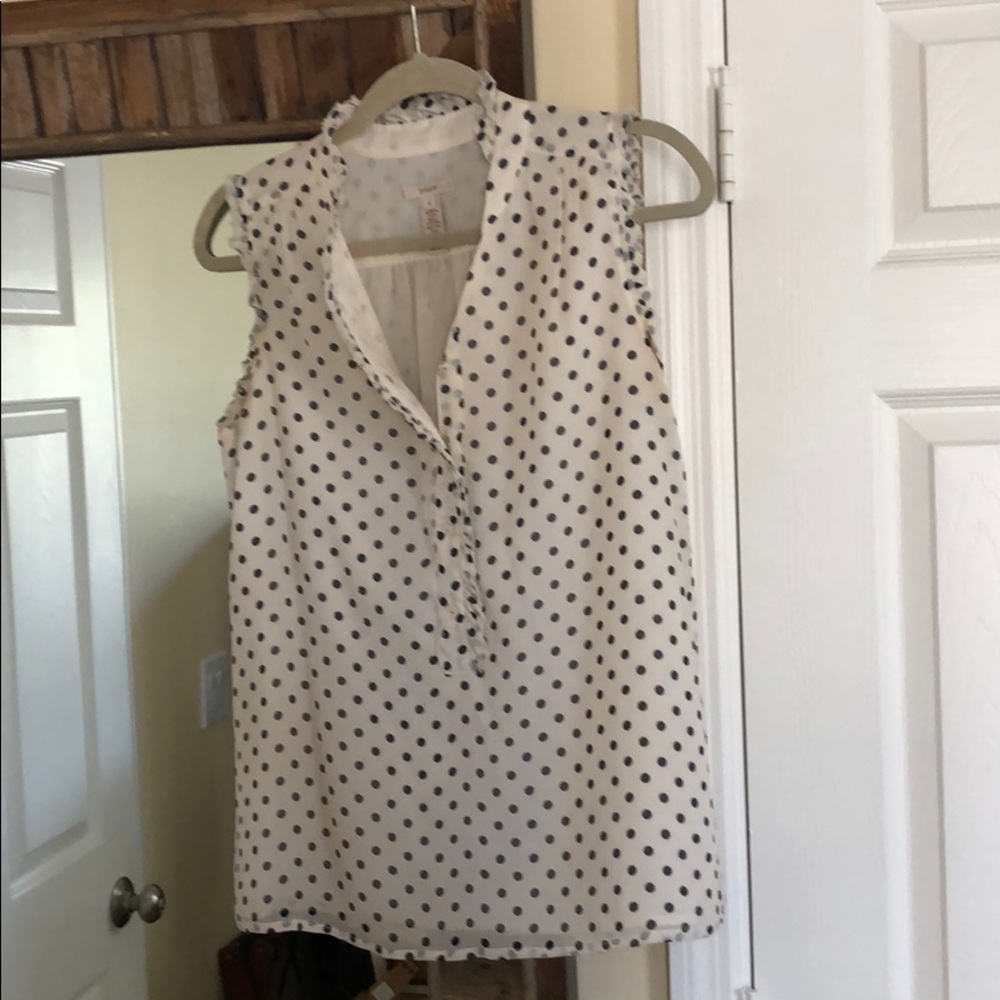 Polka dot silk J. Crew blouse